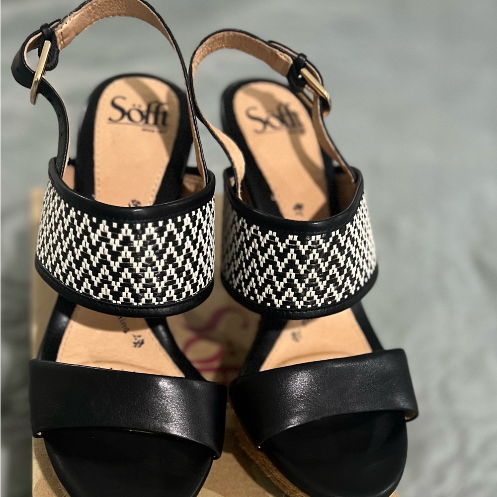 Black leather shoes. Size 7.5